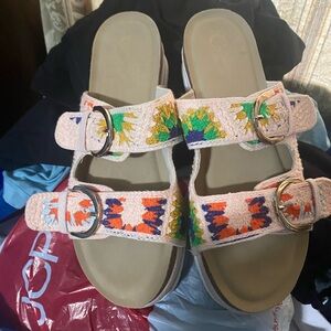 Colorful Embroidered Sandals